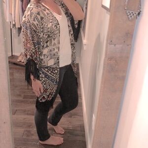 Angie large boho fringe kimono wrap
